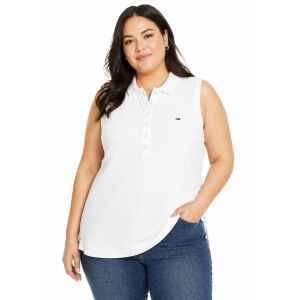 TH SLIM POLO NO SLEEVE OPTIC WHITE