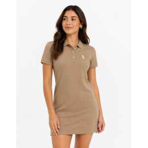 US.POLO. POLOSHIRT DRESS BEIGE