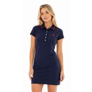 US.POLO. POLOSHIRT DRESS NAVY BLUE