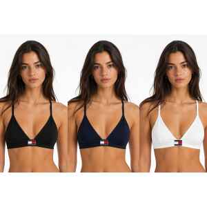 TH 3 PACK TRIANGLE BRA BLACK/NAVY/BLUE