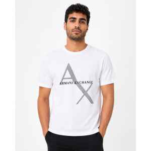 AX WHITE T-SHIRT WITH GREY LARGE LOGO
