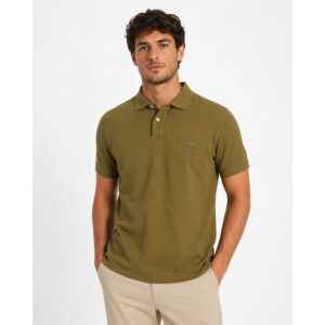 H&B OLIVE GREEN POLO SHIRT BLUE LOGO