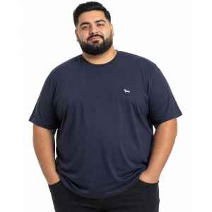 H&B NAVY BLUE BASIC T-SHIRT GRAY LOGO