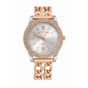 U.S POLO ROSE GOLD/SILVER WATCH DOUBLE CHAIN