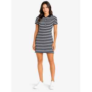 TH POLO DRESS STRIPED WHITE/BLUE
