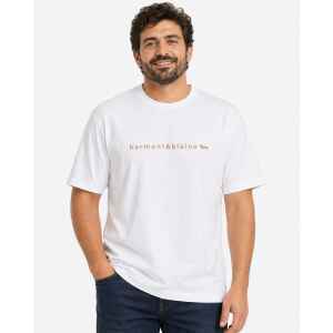 HB WHITE TSHIRT BEIGE LOGO
