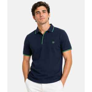 HBJ POLOSHIRT NAVY BLUE W/GREEN EDGES