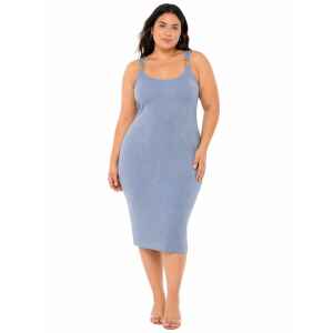 MK LONG DRESS LIGHT  BLUE 'MK' GOLD DETAIL CIRLCLE