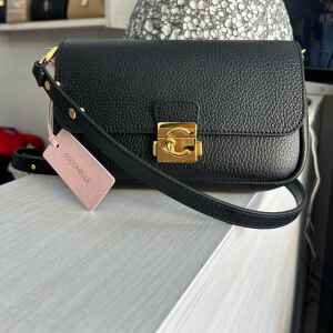 COCCINELLE BLACK MINI B.GRAINED WITH GOLD LOGO