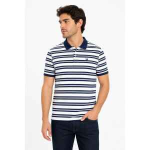 HBJ POLO STRIPED WHITE/BLUE