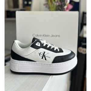 CK BOLD FLAT LOW LACE MIX ML FAD WHITE/BLACK