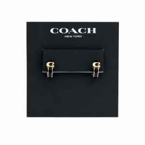 COACH BLACK EARRINGS WITH 'C' LOGO