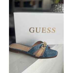 GUESS DENIM SLIDER WITH GOLD
