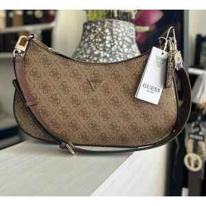 GUESS LATTE LOGO/BROWN NOELLE II SHOULDER BAG