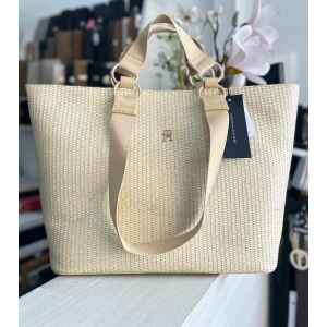 TH NATURAL RAFFIA CITY MONO TOTE