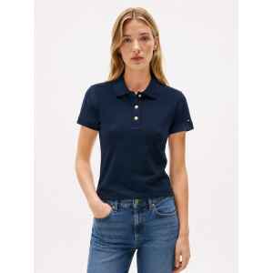 TH GOLD BUTTON SLIM POLO NAVY