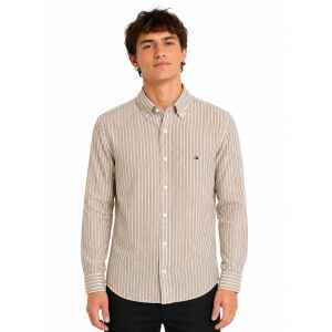 TH LINEN BEIGE STRIPE SHIRT