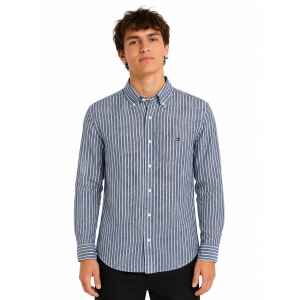 TH LINEN BLUE STRIPE SHIRT