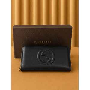 PRE-OWNED GUCCI WALLET LONG BLACK ZIP