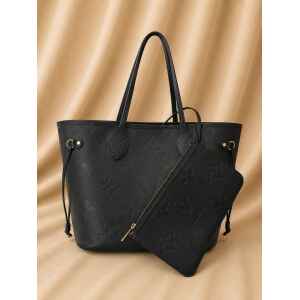 PRE-OWNED LOUIS VUITTON NEVERFULL MM BLACK EMPREINTE