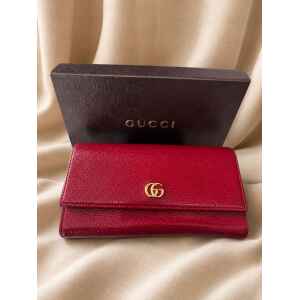 PRE-OWNED GUCCI GG RED WALLET
