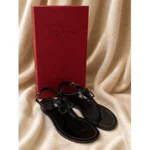 PRE-OWNED VALENTINO GARAVANI JELLY SANDALS BLACK - SIZE 36