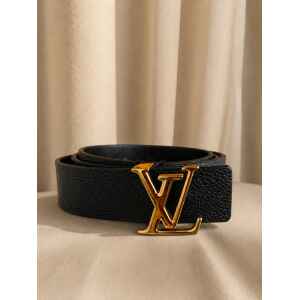 PRE-OWNED LOUIS VUITTON REVERSIBLE BELT BLACK EMPREINTE
