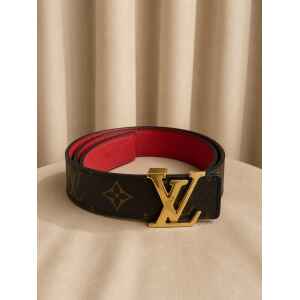 PRE-OWNED LOUIS VUITTON REVERSIBLE BELT BROWN/RED