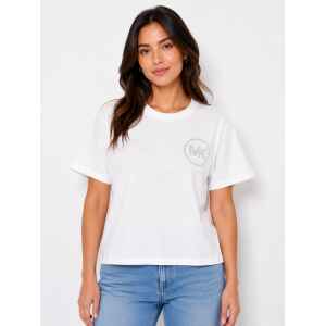 MK T-SHIRT SILVER LOGO WHITE
