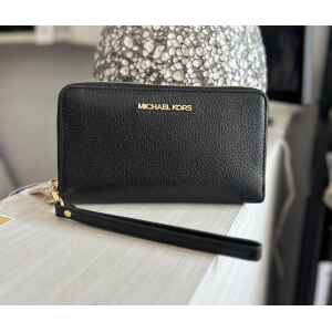 MK PURSE CONTINENTAL MID BLACK