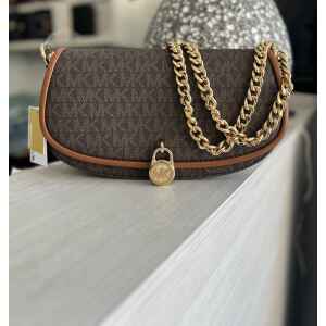 MK BROWN SMALL MILA CROSSBODY