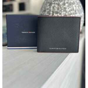 TH WALLET STRUC LEATHER BLACK RED EDGE