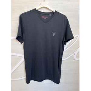 GUESS V NECK BLACK T-SHIRT