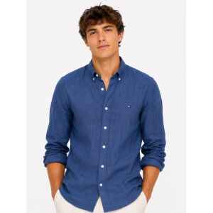 TH PIGMENT LINEN SOLID RF SHIRT BLUE JEANS