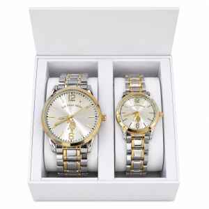 US POLO WATCH SET HIS & HERS SILVER/GOLD