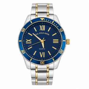 US POLO WATCH TWO-TONE WITH BLUE