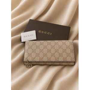 PRE-OWNED GUCCI DUSTY PINK FLAP WALLET