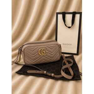 PRE-OWNED GUCCI MARMONT BEIGE CROSSBODY MEDIUM