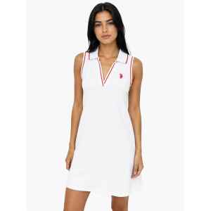 US.POLO SLEEVELESS POLO DRESS WHITE