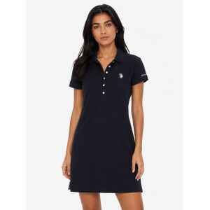 US.POLO. POLOSHIRT DRESS BLACK