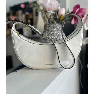 MK AVRA OPTIC WHITE CROSS BODY BAG