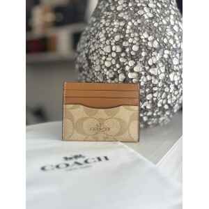 COACH CARDHOLDER KHAKI/SADDLE