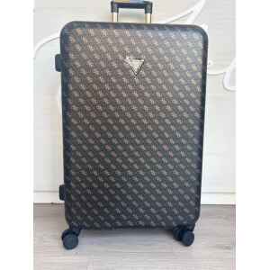 GUESS JESCO LARGE LUGGAGE BROWN LOGO