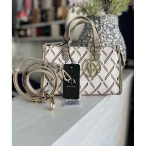 AX GYNGER LOGO BAULETTOS SMALL BAG SAND/OFF WHITE