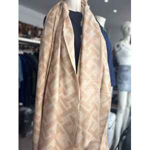 TH MONOGRAM SCARF PEBBLE/SOFT CREAM