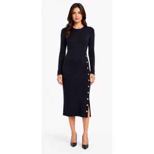 MK MIDI DRESS LOGO STUDDED BLACK
