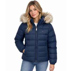 TJW BASIC HOODED DOWN JACKET DARK BLUE
