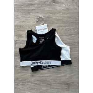 JUICY COUTURE 2 PACK CROP TOP BLACK/WHITE