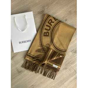 BURBERRY ROUNDEL WOOL JACQUARD SCARF BEIGE/BROWN