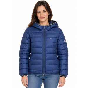 TOMMY JEANS TAPE HOODED BLUE JACKET